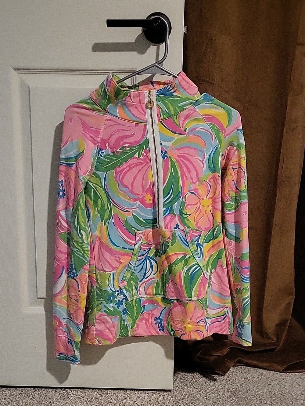 Lilly Pulitzer Pink Multi Floral Half-Zip Jacket